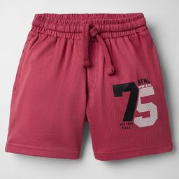 Taeko Single Jersey Knit Knee Length Shorts With Number Print - Rust-image-98
