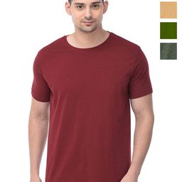 COLOR CAPITAL Unisex Pack Of 4 Solid Round Neck Cotton T-shirts-image-56