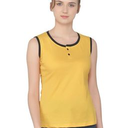 BEYOU FASHION Women Henley Neck Applique Slim Fit T-shirt-image-62
