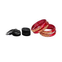 SOMIL Set Of 28 Glass Artificial Stones Bangles-image-104