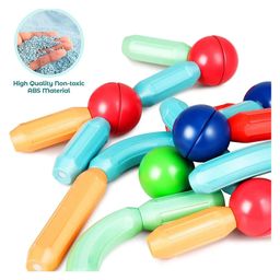 COMERCIO Magnetic Sticks Building Blocks Educational Stacking Toys With Magnetic Sticks Magnetic Balls And Magnetic Blocks For Kids (25 Pieces Multicolor) image 3