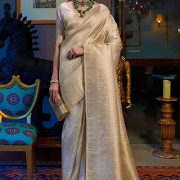 Aldwych Ethnic Motifs Woven Design Banarasi Saree-image-92