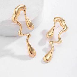 Jewels Galaxy Gold-Plated Stainless Steel Contemporary Drop Earrings-picture-53