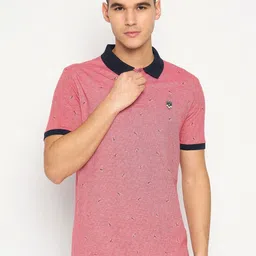 Duke Men Conversational Printed Polo Collar Cotton Slim Fit T-shirt-image-26