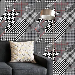 ArtzFolio Printed UV-Resistant Anti-Bacterial Geometrical Handstooth Peel & Stick Wallpaper-image-60