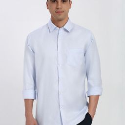Peter England Elite Micro Checked Pure Cotton Spread Collar Long Sleeves Formal Shirt-picture-27