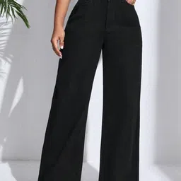 NUCOUTHS Women Super Wide Leg High-Rise Stretchable Jeans-picture-40