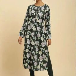W Black Printed Winter Kurta-image-22