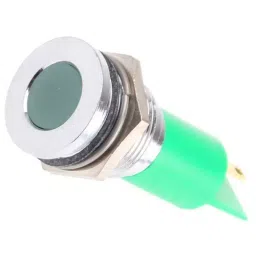 RS PRO Green Panel Mount Indicator , Mounting Hole Size 16 mm, Termination Type Solder Tab, Model No 211724-48