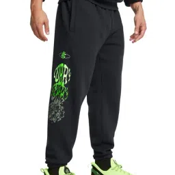 Under Armour Black Cotton Loose Fit Printed Sports Joggers-picture-19