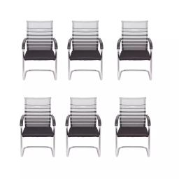 Ib basics Classic Series Ergonomic Visitor Chair with Arms, Black & Grey (Pack of 6)-17