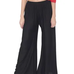 N-Gal Black Flared Fit Palazzos-picture-35