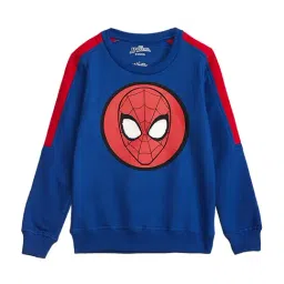 Spiderman Printed Sweatshirt For Kids Boys-image-1