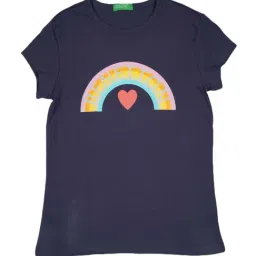 United Colors of Benetton Kids Navy Cotton Printed T-Shirt-picture-14