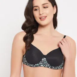 Clovia Black Printed Padded Bra-image-47