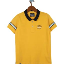 Monte Carlo Boys Mustard Solid Polo T-Shirt-image-80