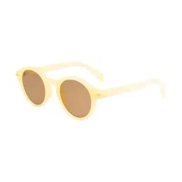 Ted Smith Brown Round Unisex Sunglasses-24
