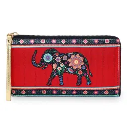 Sabhyata Elephant Multicolor Printed Small Wristlet-8