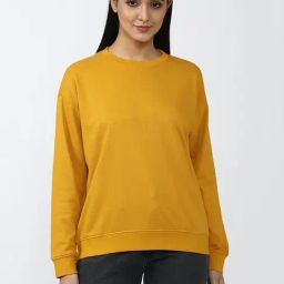 Forever 21 Yellow Round Neck Pullover-image-71