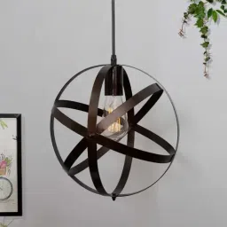 Homesake Industrial Vintage Brown Metal Spherical-Shaped Globe Pendant Light-image-47