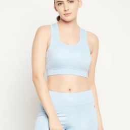 Clovia Blue Wirefree Padded Sports Bra-image-0