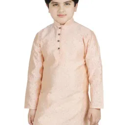 SG Yuvraj Kids Peach Solid Full Sleeves Kurta-image-41