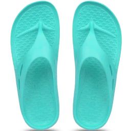 Floatz by Bata Women's Turquoise Flip Flops-image-84