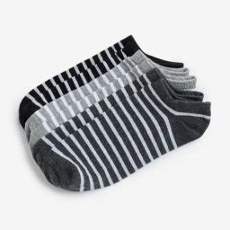 WES Lounge by Westside Grey Striped Cotton-Blend Socks- Pack of 3-image-83