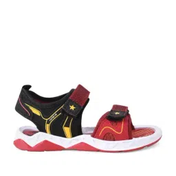 Campus Kids Burgundy & Black Floater Sandals-image-91