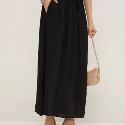 LOV by Westside Black Textured High-Rise A-Line Skirt-image-18