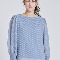 Marie Claire Women Blue Self Design Top-picture-16