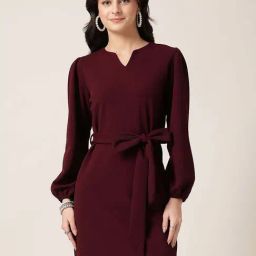 Style Quotient Maroon Casual Dress-5