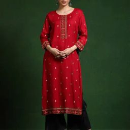Jaipur Kurti Maroon Kurtakurtis-picture-14