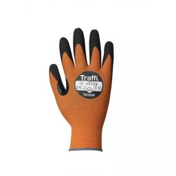 Traffi Cut Resistant Nylon Gloves Nitrile Coating Amber Size 10, TG3240-10 (1 Pair)-image-59