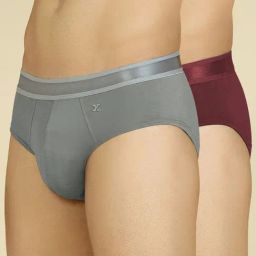 XYXX Grey & Red Cotton Briefs - Pack of 2-picture-26