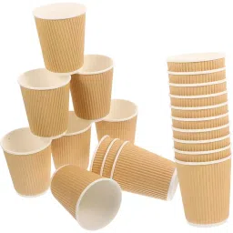 Generic 150 ml Disposable Ripple Beverage Cup Brown (Pack of 100 Pcs)-40