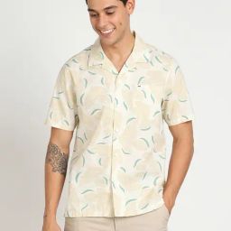 Lee Beige Comfort Fit Printed Cotton Shirt-picture-40