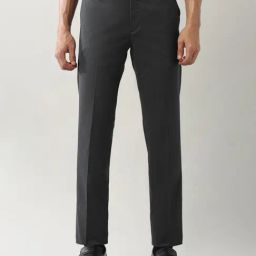 Arrow Black Regular Fit Self Pattern Trousers-picture-16