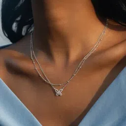 Shaya Fly on Butterfly Necklace in Rhodium-Plated 925 Silver-47