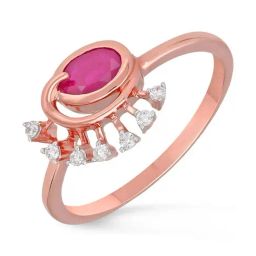 Malabar Gold and Diamonds 18k IGI Certified Diamond Rose Gold Ring for Women-picture-43