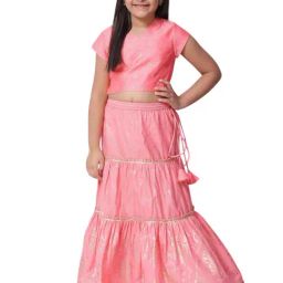 Biba Girls Teal Embellished Lehenga Set-image-46