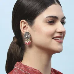 Biba Peach Kundan Festive Studs-picture-26
