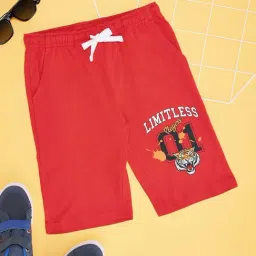 Pantaloons Junior Red Cotton Printed Shorts-image-98