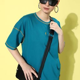 Stormborn Women Solid Drop-Shoulder Sleeves Oversized T-shirt-image-55