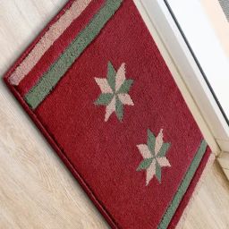 Saral Home Maroon Polyester Geometric Door Mat-16
