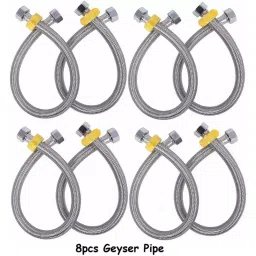 GENERIC Stainless Steel 24 inch Connection Pipe Silver, FG046 (Pack of 8)-image-37