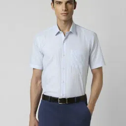 Peter England Blue Regular Fit Checks Shirt-picture-47