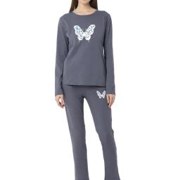 Smarty Pants Grey Cotton Regular Fit Sleepwear Robes-image-5