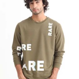 Rare Rabbit Olive Regular Fit Print Sweatshirt-39
