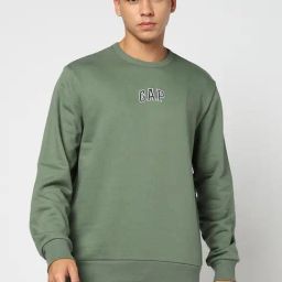 GAP Green Regular Fit Solid Sweatshirt-image-80